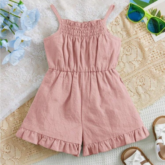 Baby girls toddler girls Ruffle Hem Cami Romper - Picture 2 of 4